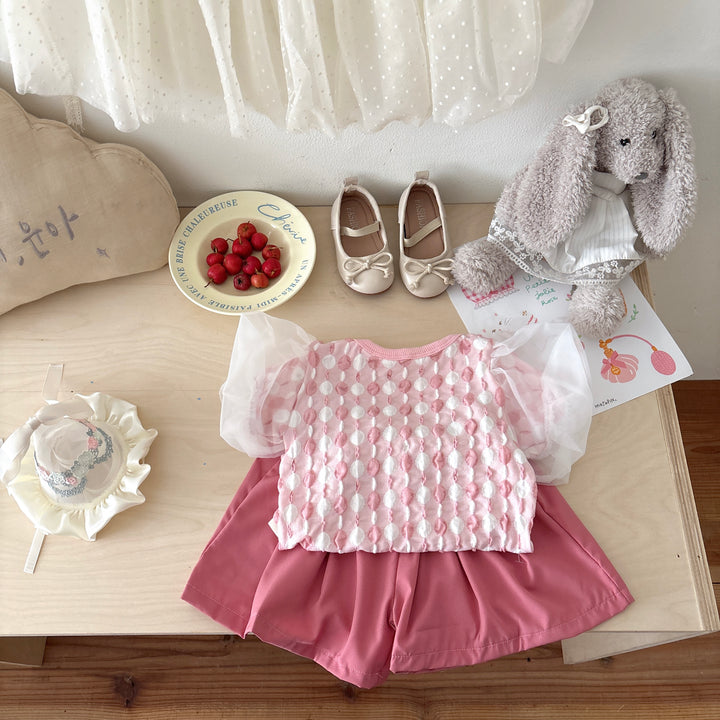 Girls Printed Pure Cotton Top With Shorts