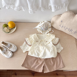 Girls Colourblocked Top With Shorts