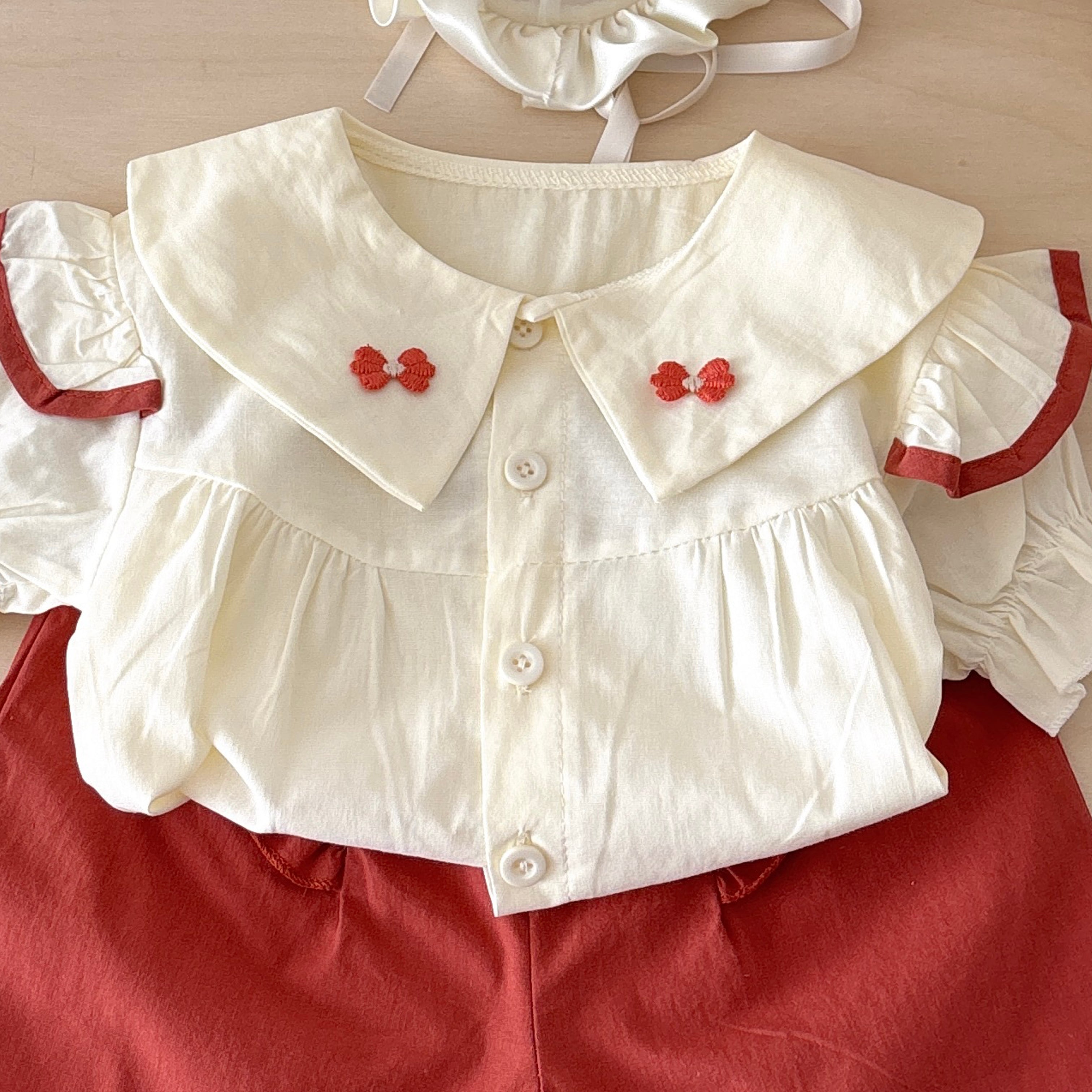 Girls Colourblocked Top With Shorts