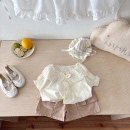 Girls Colourblocked Top With Shorts