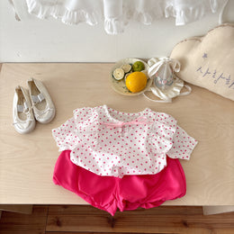 Girls Printed Pure Cotton Top with Shorts