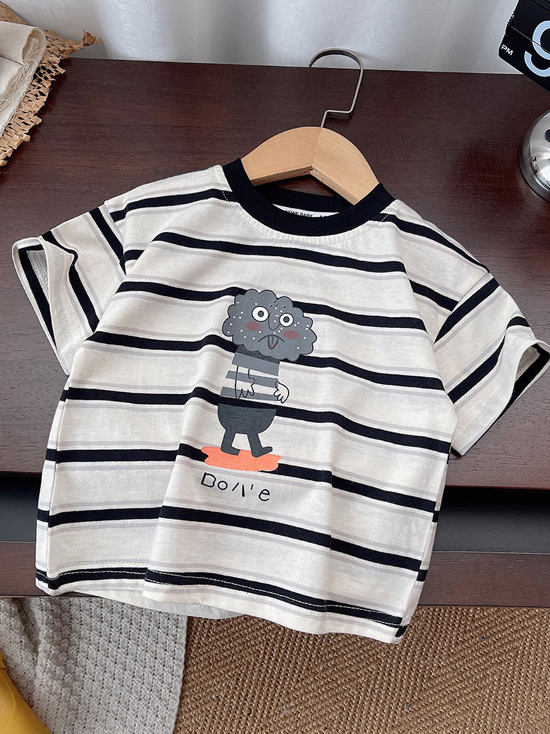 Boys Striped T-shirt With Shorts