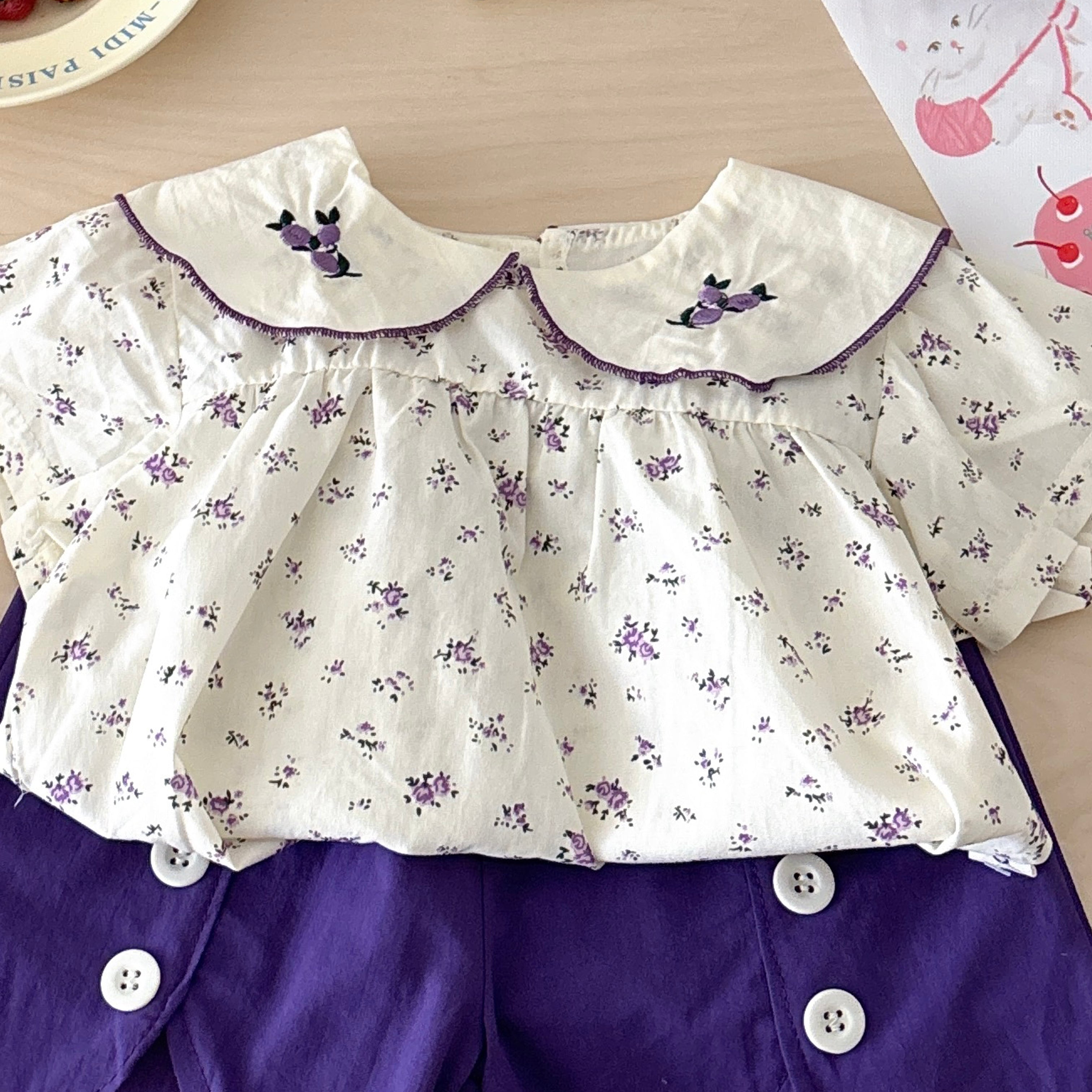 Girls Printed Pure Cotton Top with Shorts
