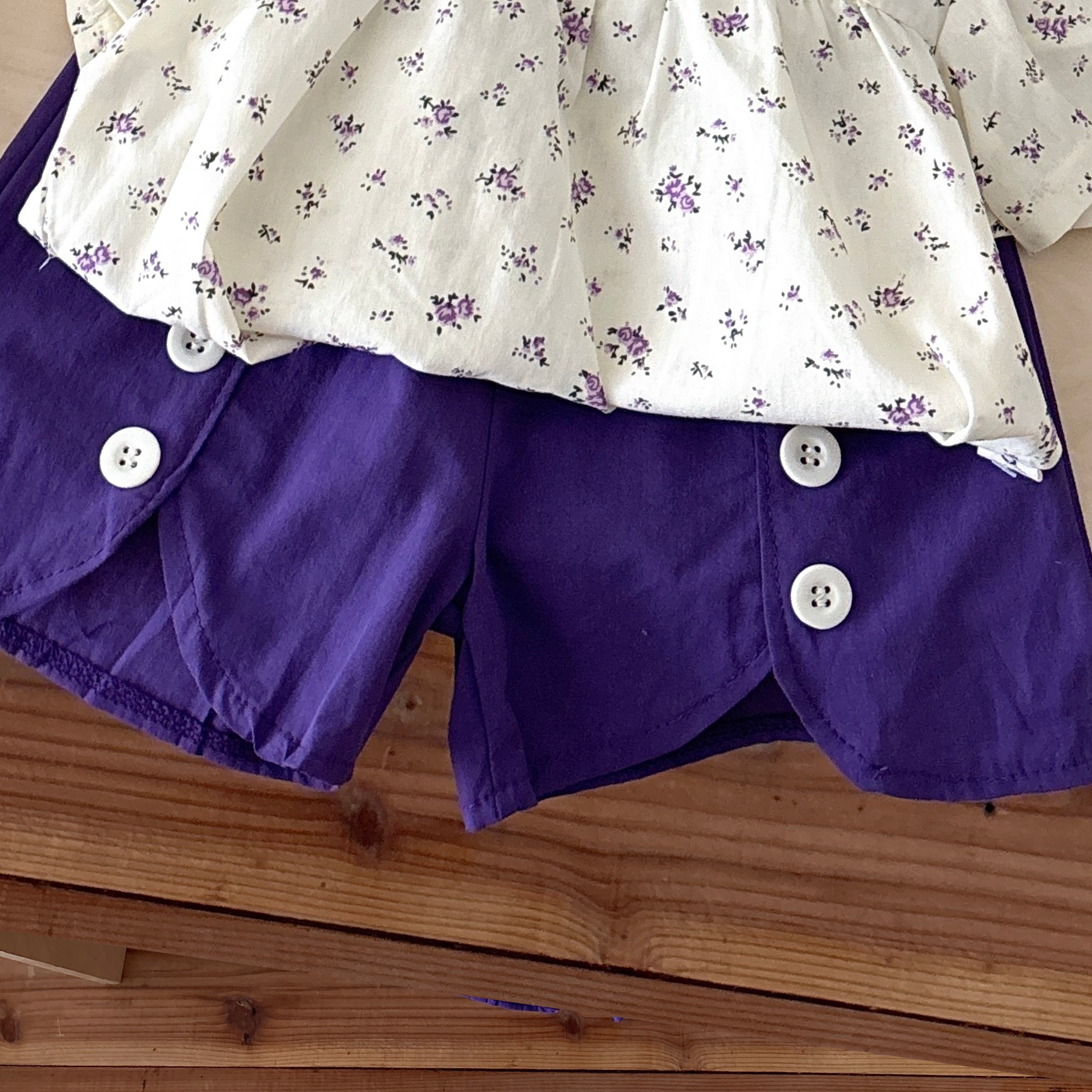 Girls Printed Pure Cotton Top with Shorts