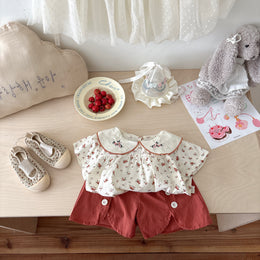 Girls Printed Pure Cotton Top with Shorts