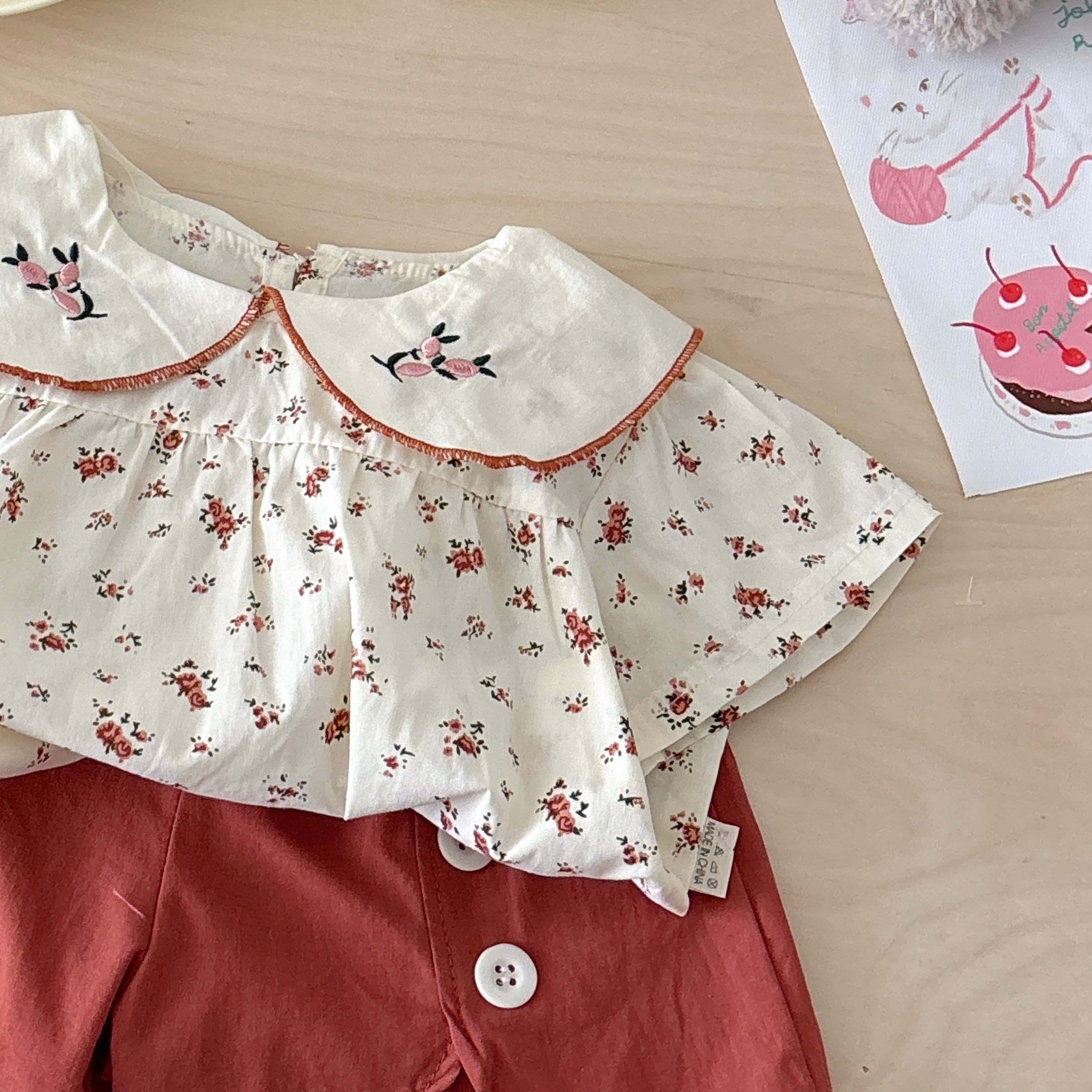 Girls Printed Pure Cotton Top with Shorts