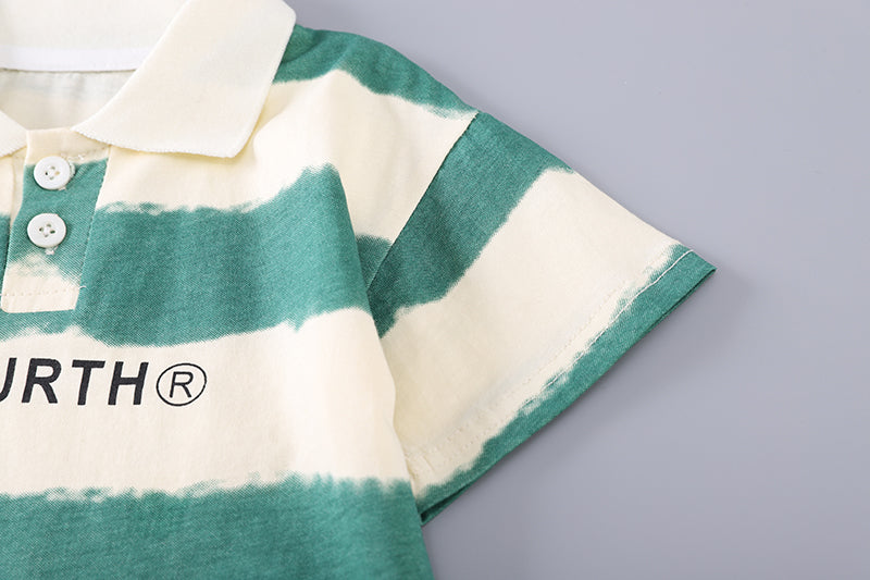 Boys Colourblocked Short Sleeves T-shirt With Shorts