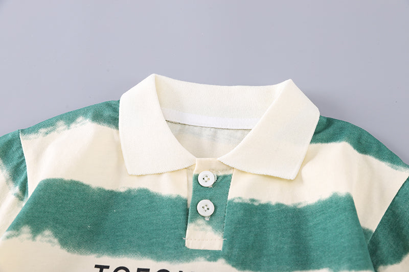 Boys Colourblocked Short Sleeves T-shirt With Shorts