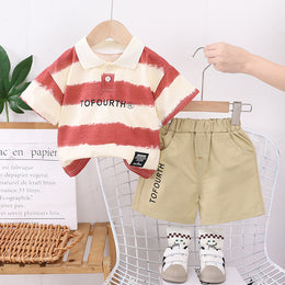 Boys Colourblocked Short Sleeves T-shirt With Shorts