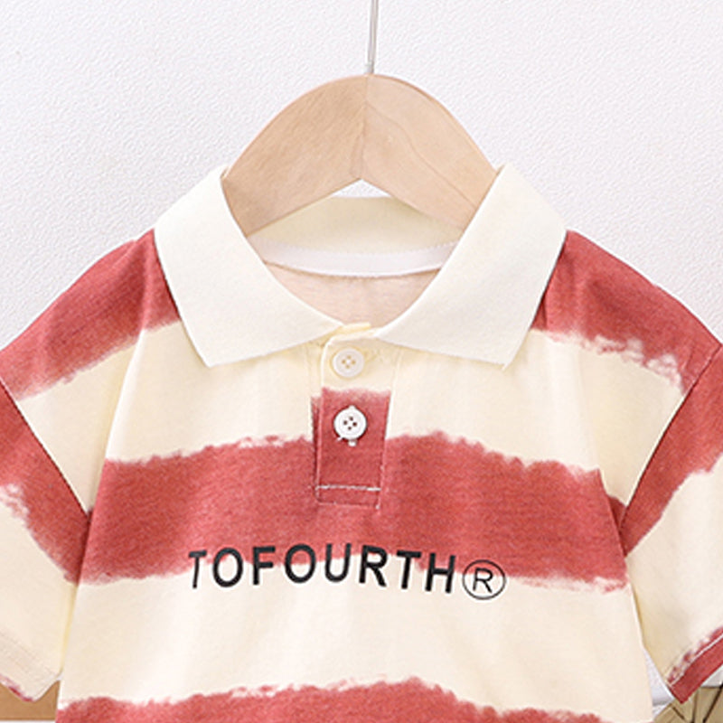 Boys Colourblocked Short Sleeves T-shirt With Shorts