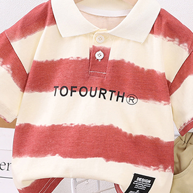 Boys Colourblocked Short Sleeves T-shirt With Shorts