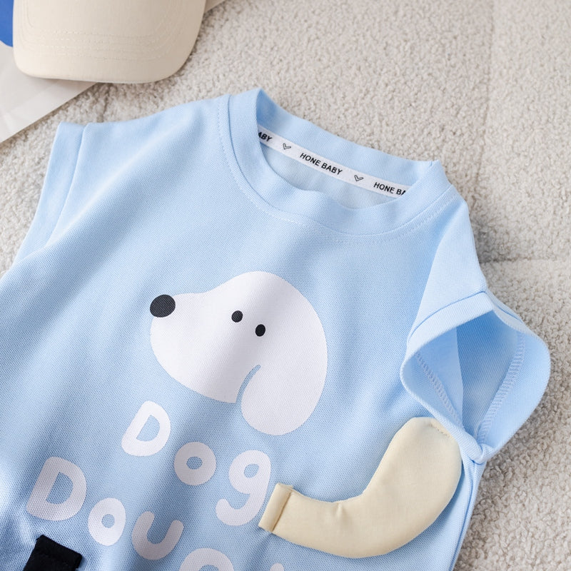 Boys Printed Short Sleeves T-shirt With Shorts