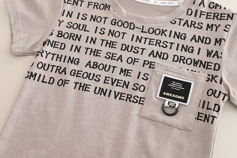 Boys Printed Short Sleeves T-shirt With Shorts