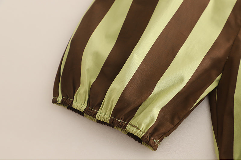 Boys Striped Dungarees With T-shirt