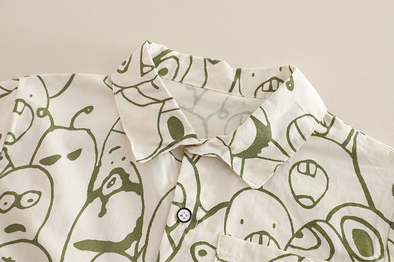 Boys Printed T-shirt and Shirt With Shorts