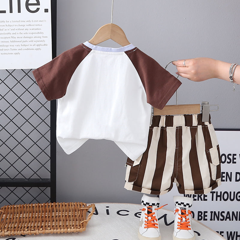 Boys Printed Short Sleeves T-shirt With Shorts