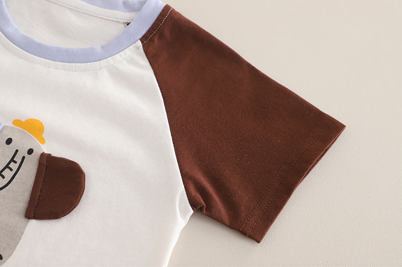 Boys Printed Short Sleeves T-shirt With Shorts