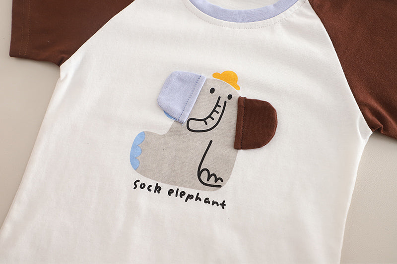 Boys Printed Short Sleeves T-shirt With Shorts
