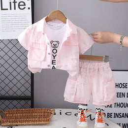 Boys Short Sleeves Shirt And T-shirt With Shorts