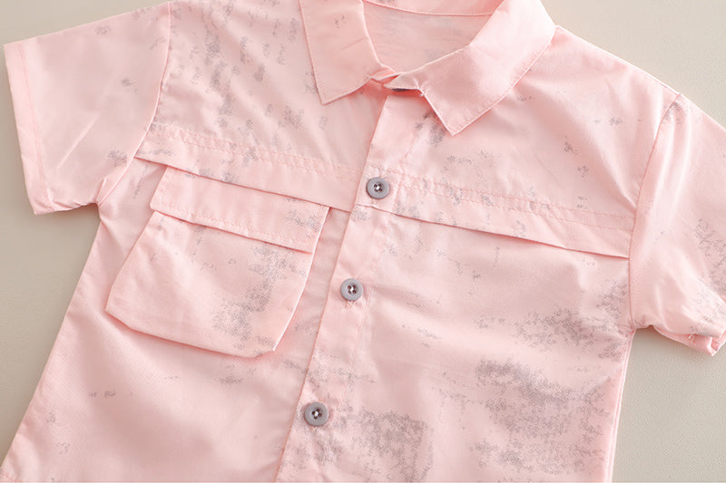 Boys Short Sleeves Shirt And T-shirt With Shorts