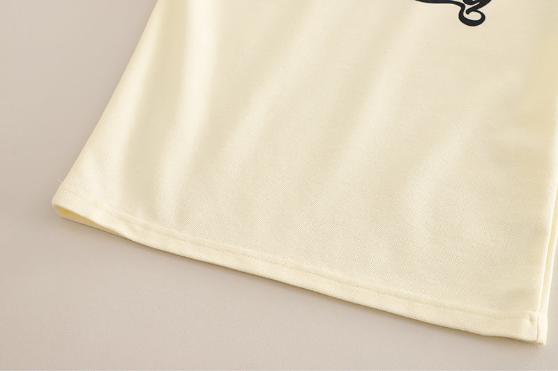 Boys Printed Polo Collar T-shirt With Shorts
