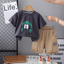 Boys Printed Short Sleeves T-shirt With Shorts