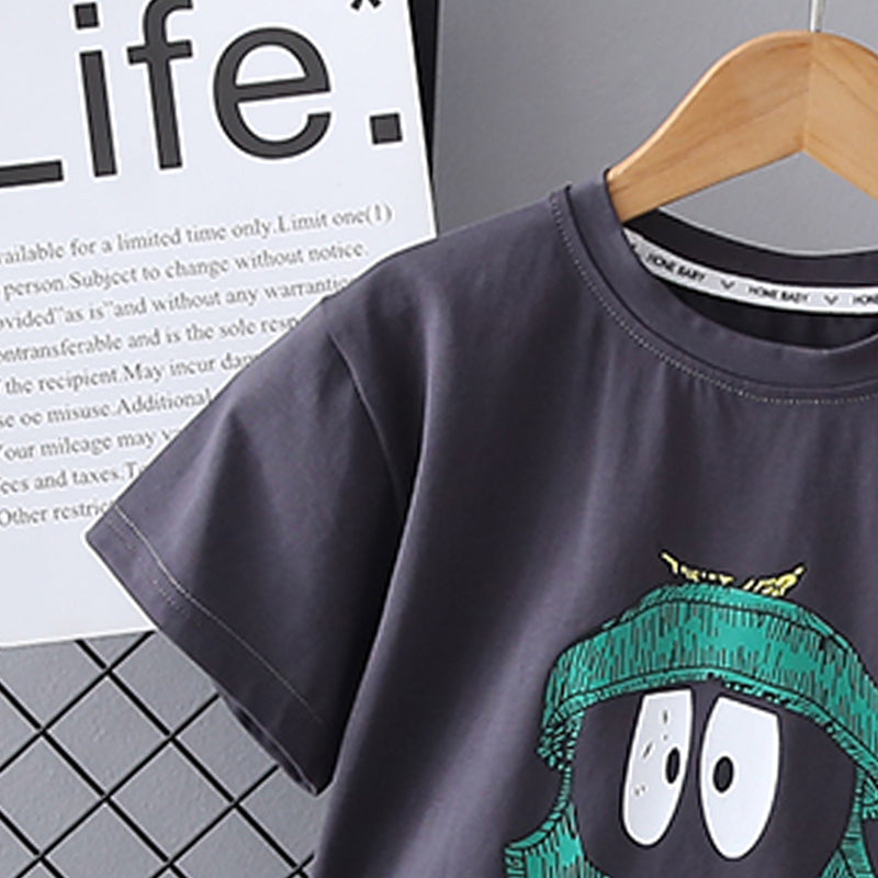 Boys Printed Short Sleeves T-shirt With Shorts