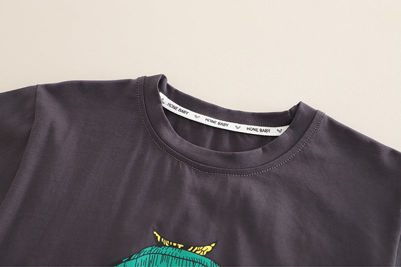 Boys Printed Short Sleeves T-shirt With Shorts