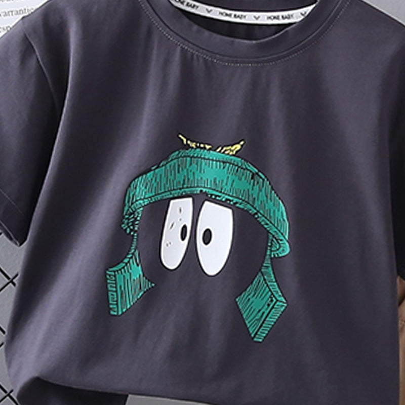 Boys Printed Short Sleeves T-shirt With Shorts
