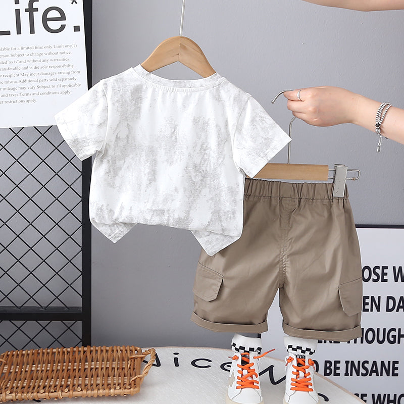 Boys Printed Short Sleeves T-shirt With Shorts