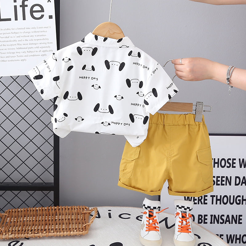 Boys Printed Short Sleeves Shirt With Shorts