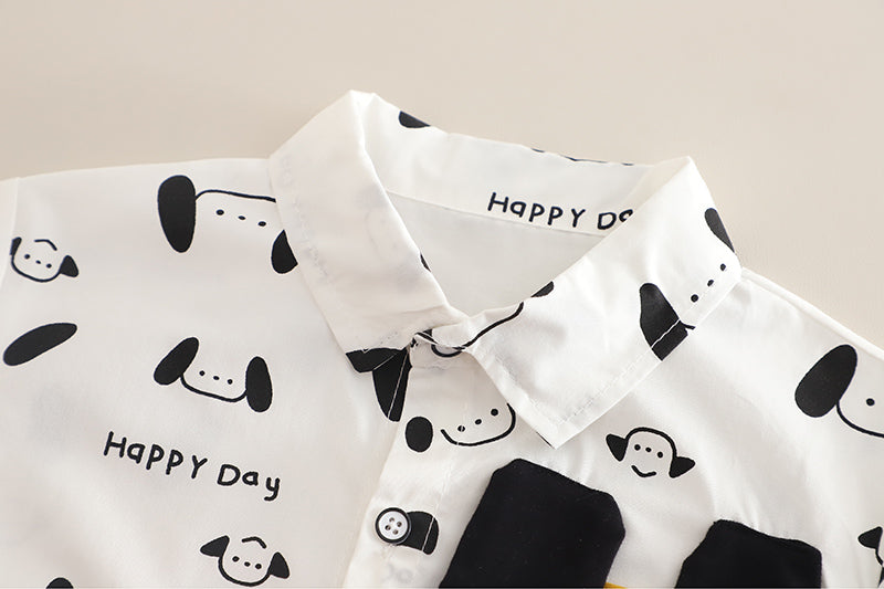 Boys Printed Short Sleeves Shirt With Shorts