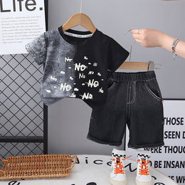 Boys Printed Short Sleeves T-shirt With Shorts