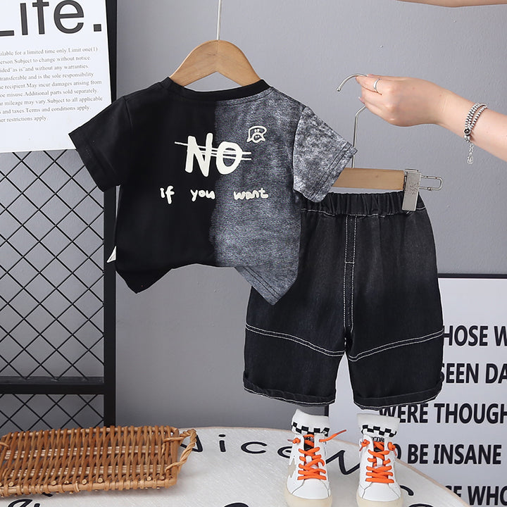 Boys Printed Short Sleeves T-shirt With Shorts