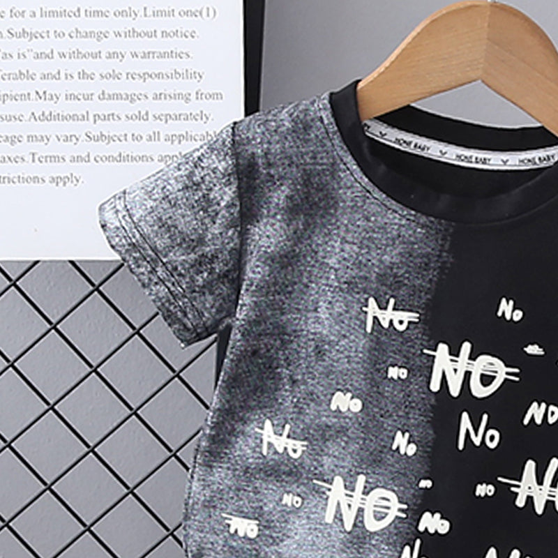 Boys Printed Short Sleeves T-shirt With Shorts