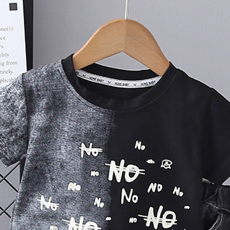 Boys Printed Short Sleeves T-shirt With Shorts