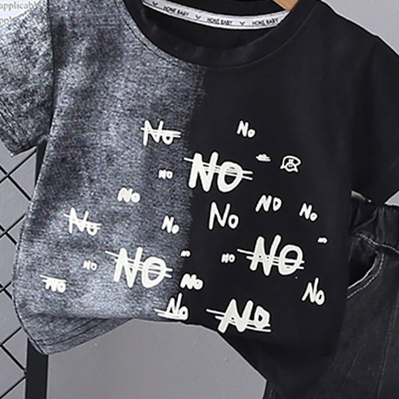 Boys Printed Short Sleeves T-shirt With Shorts