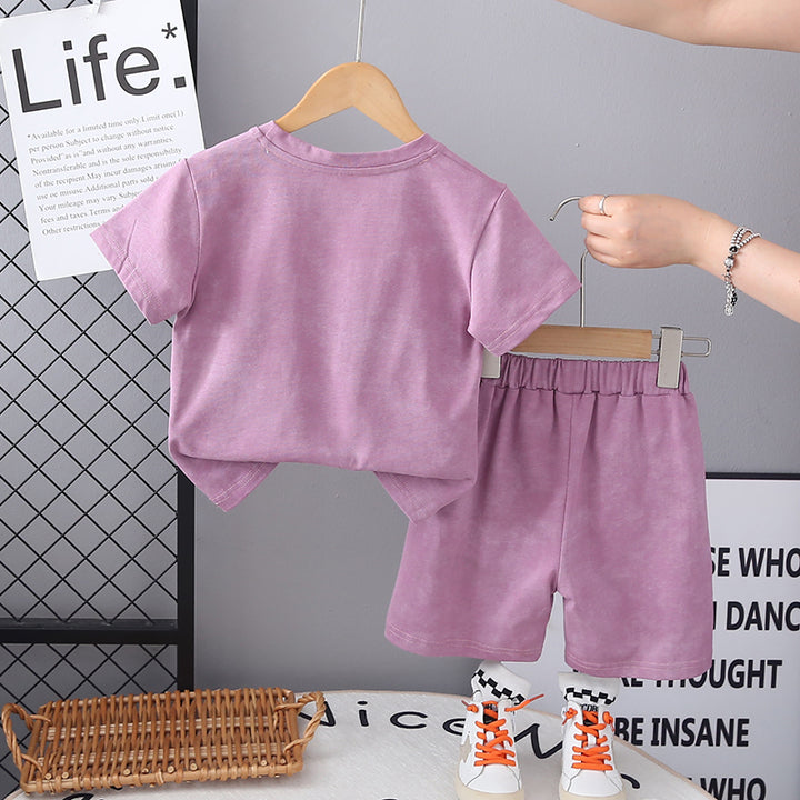 Boys Printed Short Sleeves T-shirt With Shorts