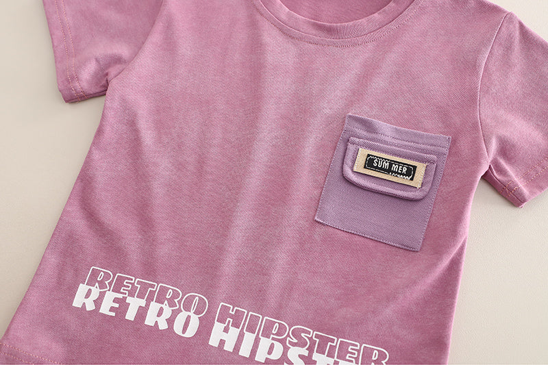 Boys Printed Short Sleeves T-shirt With Shorts