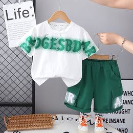 Boys Printed Short Sleeves T-shirt With Shorts