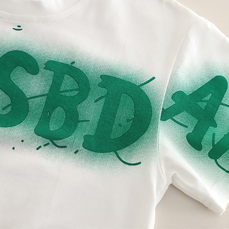Boys Printed Short Sleeves T-shirt With Shorts