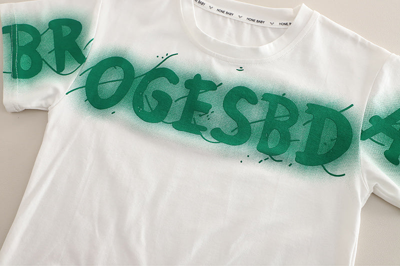 Boys Printed Short Sleeves T-shirt With Shorts