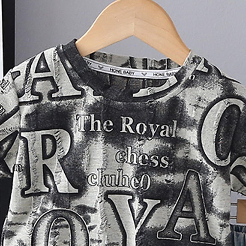 Boys Printed Short Sleeves T-shirt With Shorts