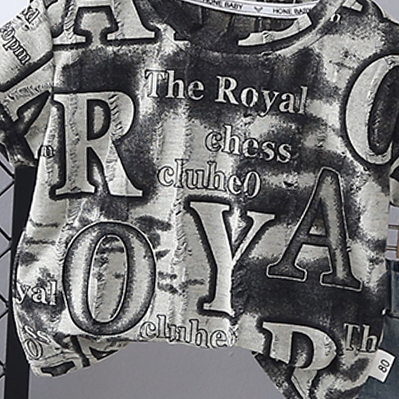 Boys Printed Short Sleeves T-shirt With Shorts