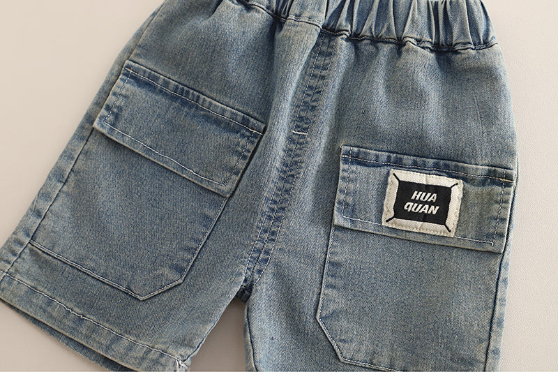 Boys Printed Short Sleeves T-shirt With Shorts