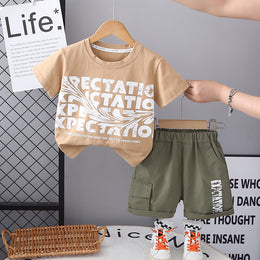 Boys Printed Short Sleeves T-shirt With Shorts