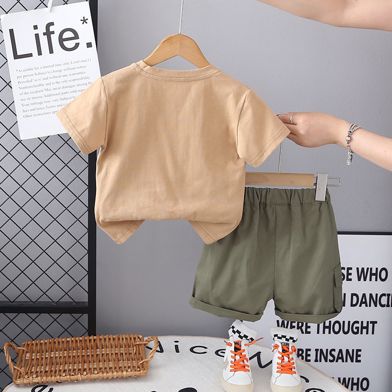 Boys Printed Short Sleeves T-shirt With Shorts