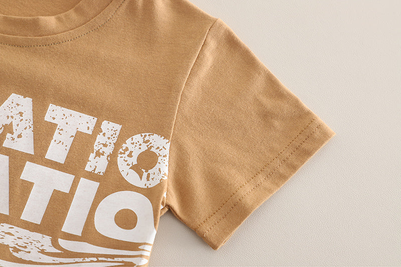 Boys Printed Short Sleeves T-shirt With Shorts