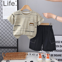Boys Printed Short Sleeves T-shirt With Shorts