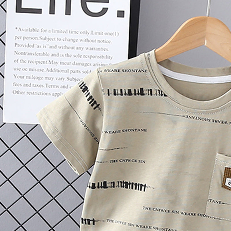 Boys Printed Short Sleeves T-shirt With Shorts